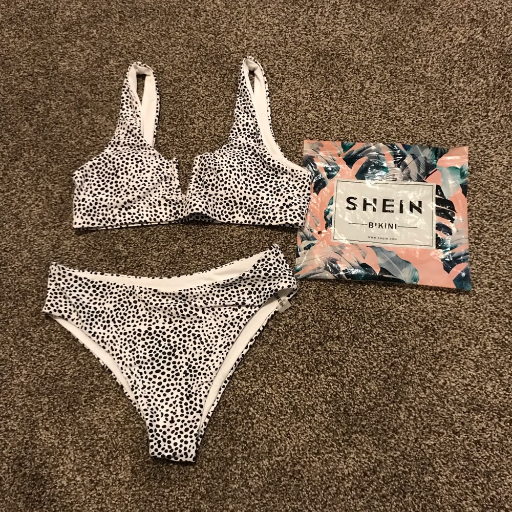Shein Dalmatian Print Bikini SET